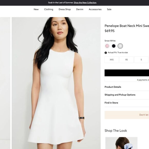 Dynamite White Mini Dress, Size XS - Picture 2 of 3